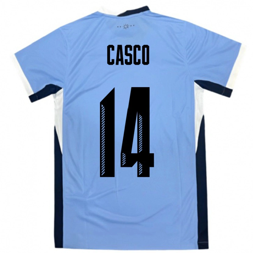 Danxen Kinderen Uruguay Maximiliano Casco #14 Wit Zwart Thuisshirt Thuistenue 24-26 T-Shirt