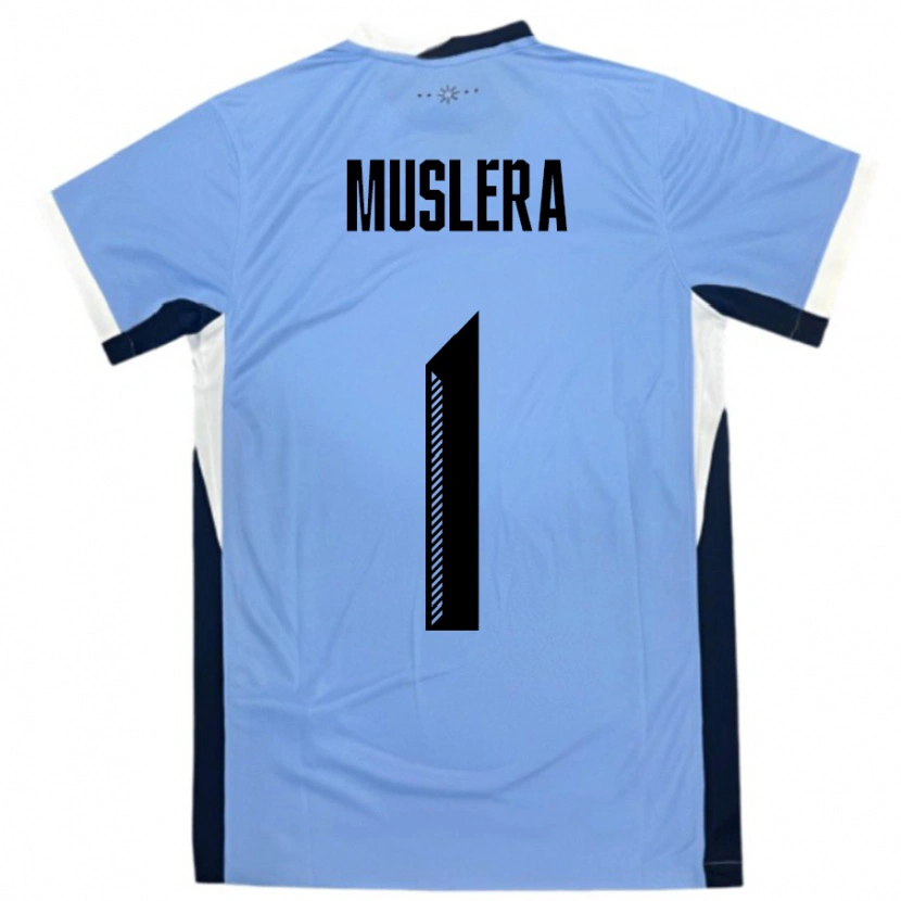 Danxen Kinderen Uruguay Fernando Muslera #1 Wit Zwart Thuisshirt Thuistenue 24-26 T-Shirt