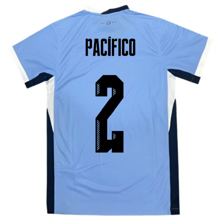 Danxen Kinderen Uruguay Patricio Pacifico #2 Wit Zwart Thuisshirt Thuistenue 24-26 T-Shirt