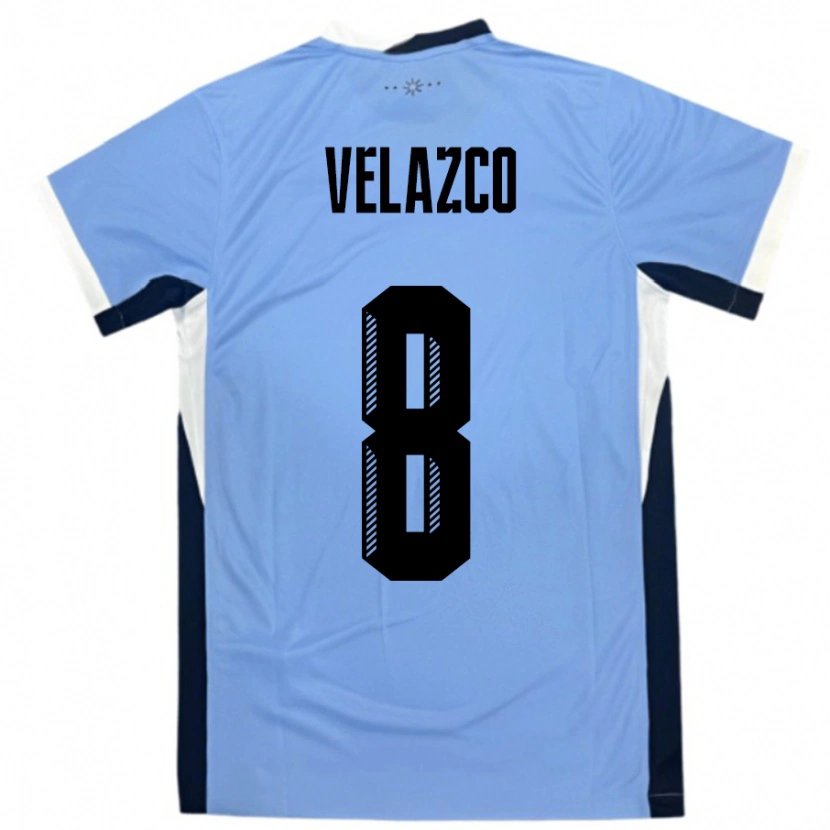 Danxen Kinderen Uruguay Ximena Velazco #8 Wit Zwart Thuisshirt Thuistenue 24-26 T-Shirt