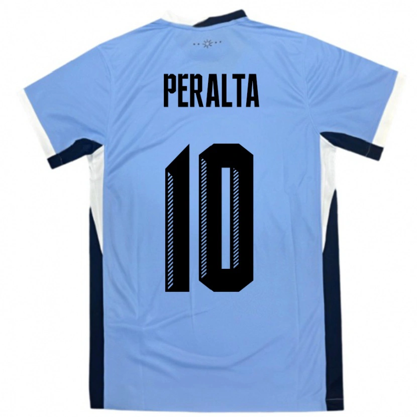 Danxen Kinderen Uruguay Mateo Peralta #10 Wit Zwart Thuisshirt Thuistenue 24-26 T-Shirt