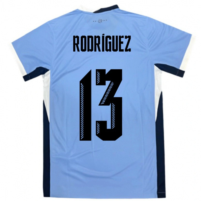 Danxen Kinderen Uruguay Agustin Rodriguez #13 Wit Zwart Thuisshirt Thuistenue 24-26 T-Shirt