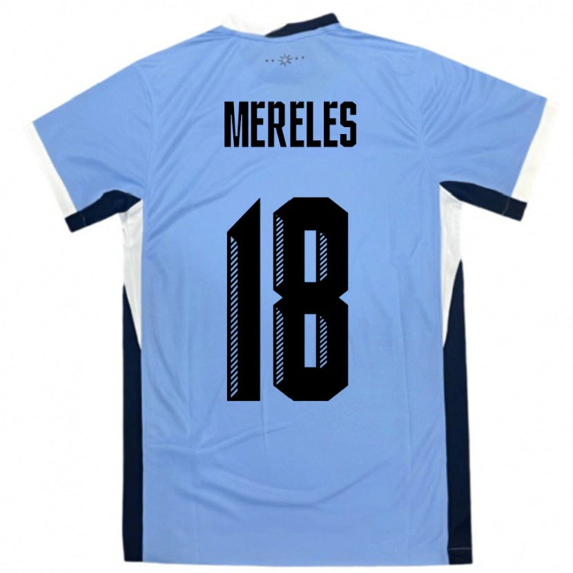 Danxen Kinderen Uruguay Exequiel Mereles #18 Wit Zwart Thuisshirt Thuistenue 24-26 T-Shirt
