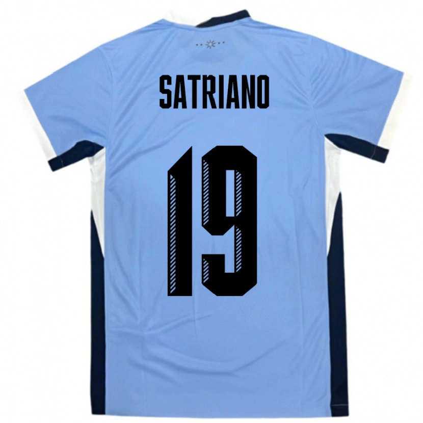 Danxen Kinderen Uruguay Martin Satriano #19 Wit Zwart Thuisshirt Thuistenue 24-26 T-Shirt