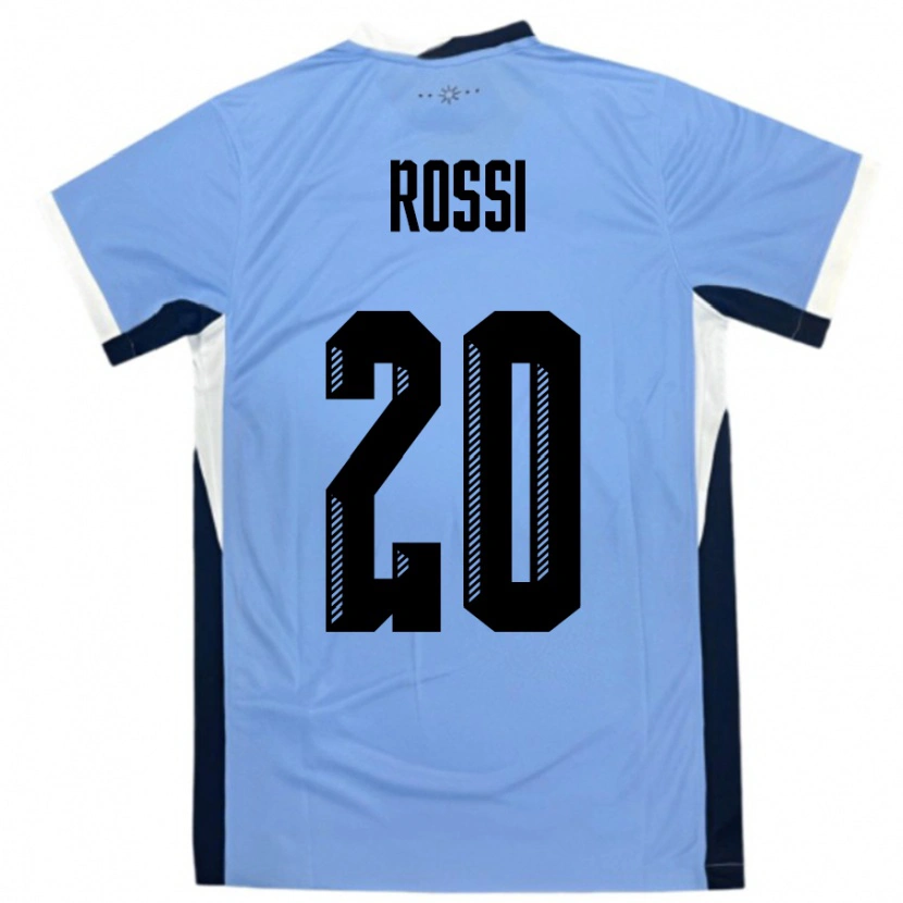 Danxen Kinderen Uruguay Diego Rossi #20 Wit Zwart Thuisshirt Thuistenue 24-26 T-Shirt