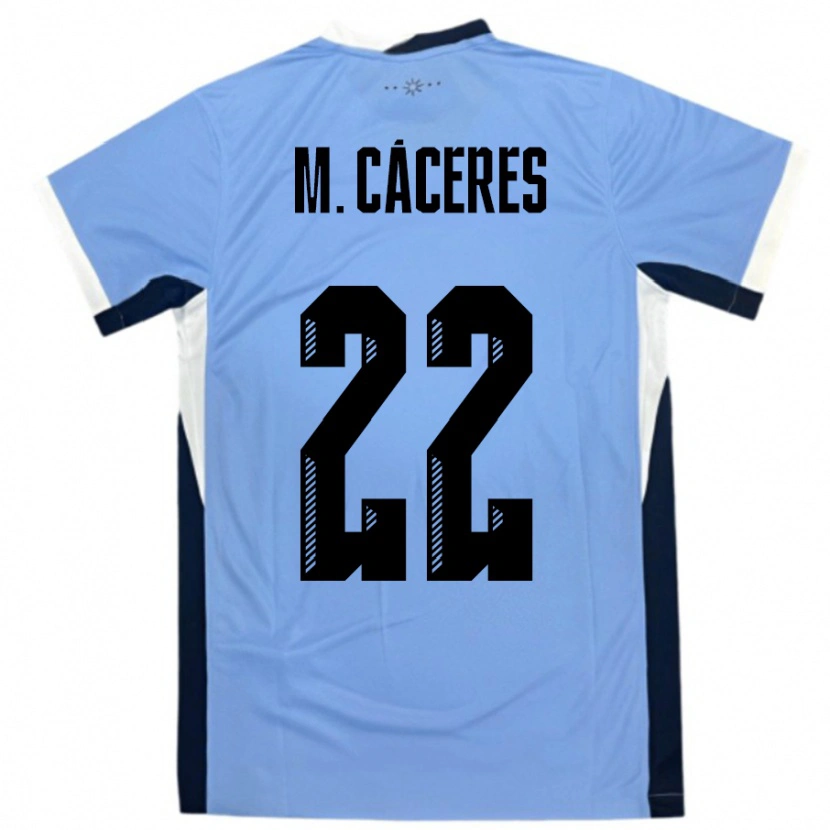 Danxen Kinderen Uruguay Martin Caceres #22 Wit Zwart Thuisshirt Thuistenue 24-26 T-Shirt