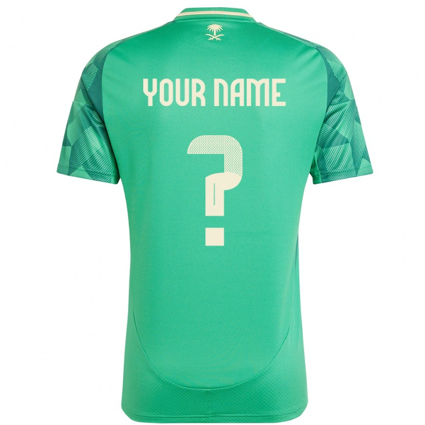 Danxen Kinderen Saoedi-Arabië Uw Naam #0 Groen Thuisshirt Thuistenue 24-26 T-Shirt