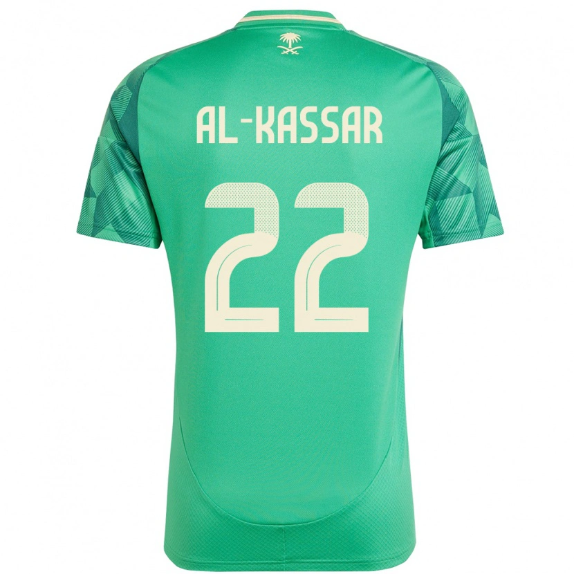 Danxen Kinderen Saoedi-Arabië Ahmed Al-Kassar #22 Groen Thuisshirt Thuistenue 24-26 T-Shirt