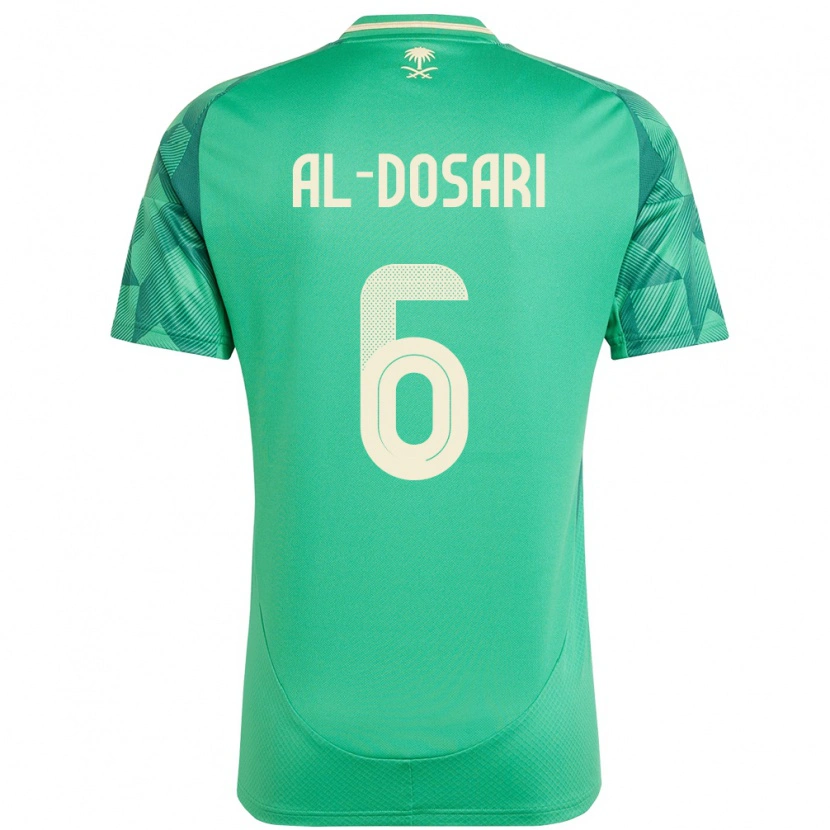 Danxen Kinderen Saoedi-Arabië Saeed Al-Dosari #6 Groen Thuisshirt Thuistenue 24-26 T-Shirt