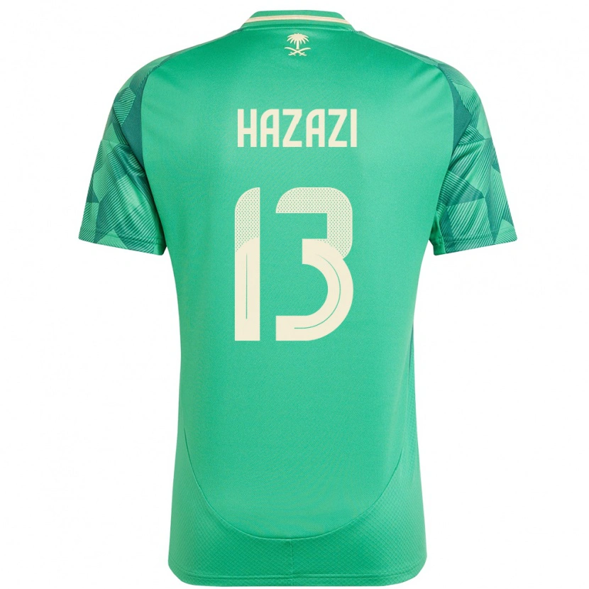 Danxen Kinderen Saoedi-Arabië Bassam Hazazi #13 Groen Thuisshirt Thuistenue 24-26 T-Shirt