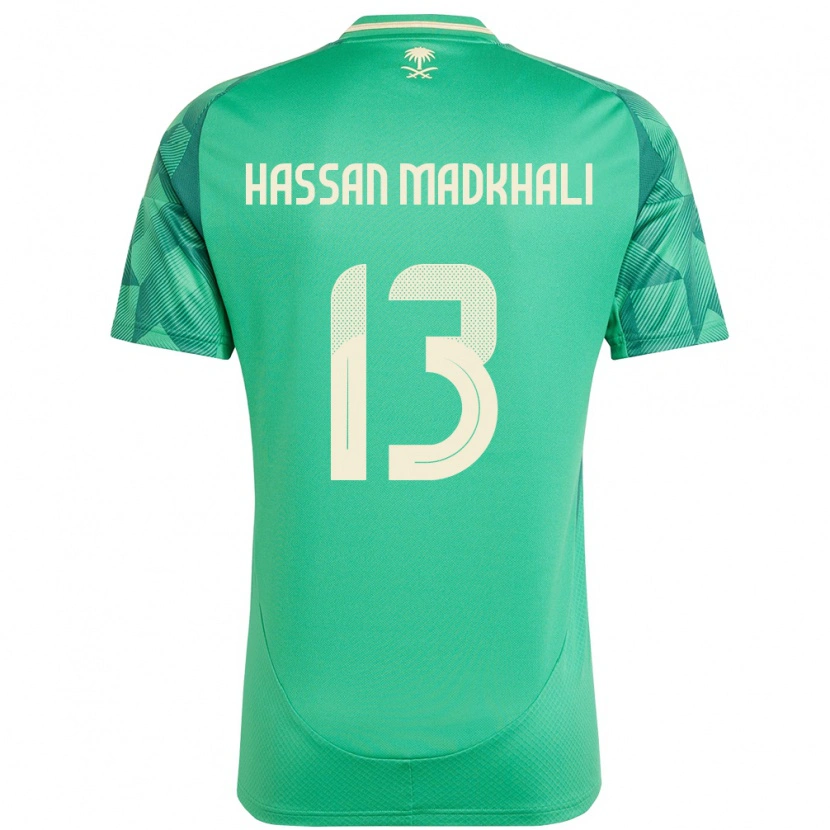 Danxen Kinderen Saoedi-Arabië Mohammed Hassan Madkhali #13 Groen Thuisshirt Thuistenue 24-26 T-Shirt