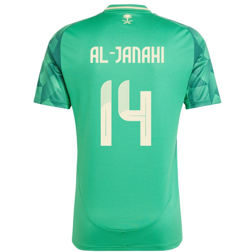 Danxen Kinderen Saoedi-Arabië Nawaf Al-Janahi #14 Groen Thuisshirt Thuistenue 24-26 T-Shirt