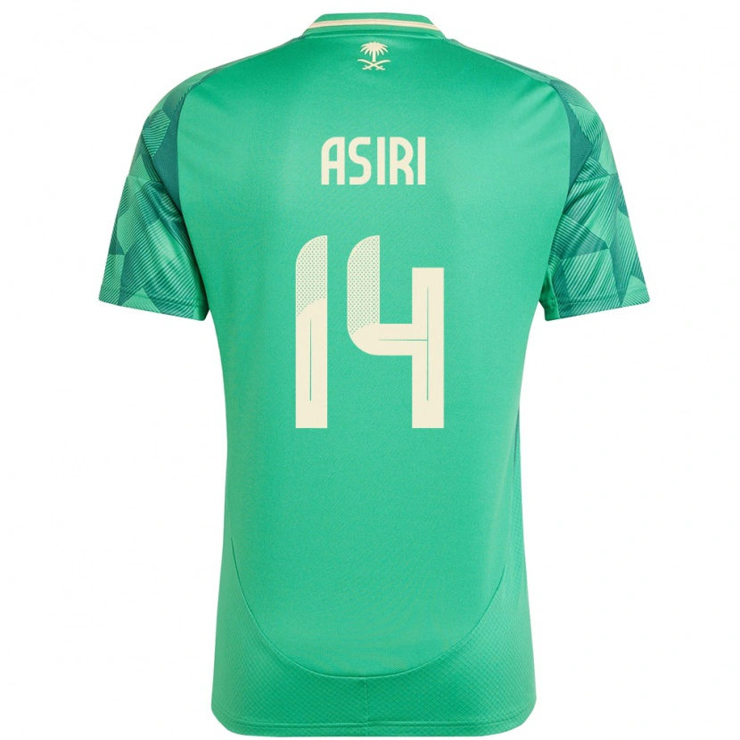 Danxen Kinderen Saoedi-Arabië Abdulaziz Asiri #14 Groen Thuisshirt Thuistenue 24-26 T-Shirt