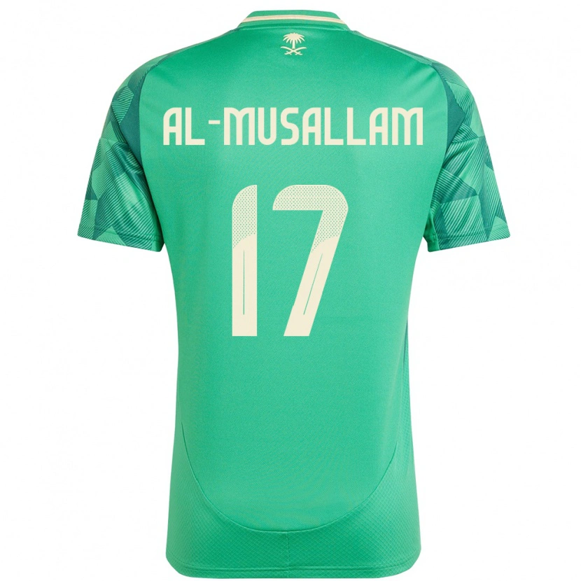 Danxen Kinderen Saoedi-Arabië Hassan Al-Musallam #17 Groen Thuisshirt Thuistenue 24-26 T-Shirt