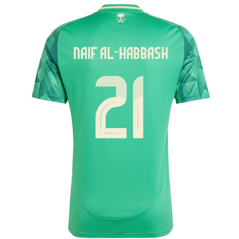Danxen Kinderen Saoedi-Arabië Azzam Naif Al-Habbash #21 Groen Thuisshirt Thuistenue 24-26 T-Shirt