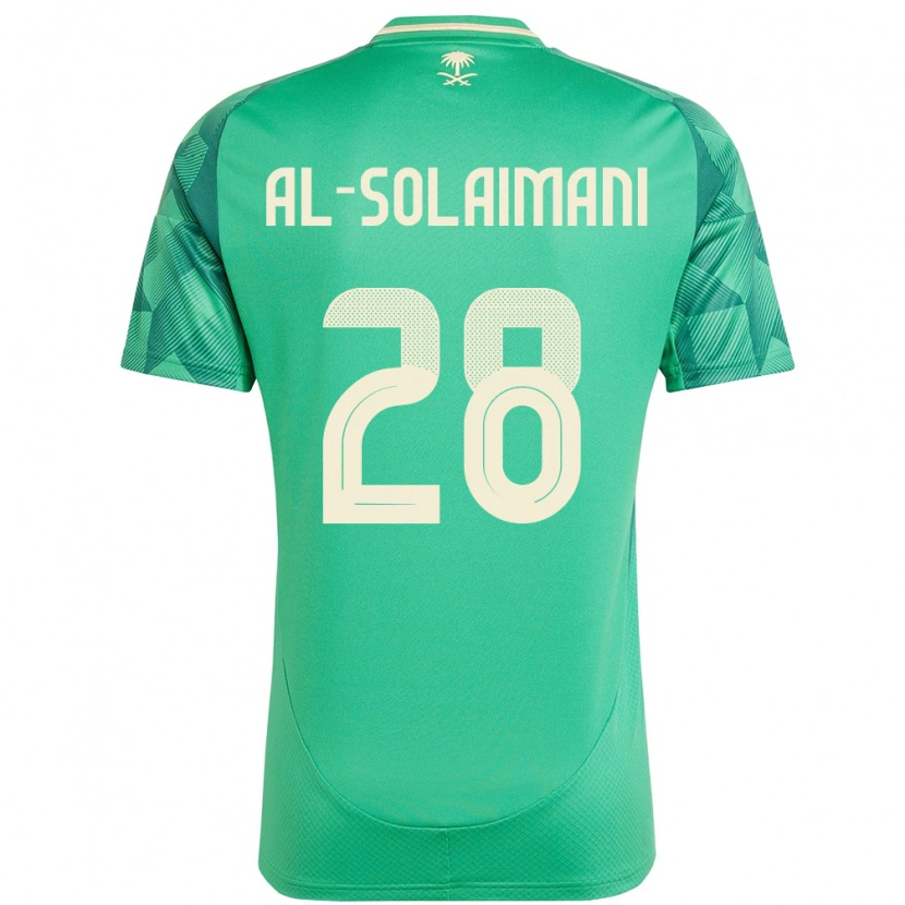 Danxen Kinderen Saoedi-Arabië Solaiman Al-Solaimani #28 Groen Thuisshirt Thuistenue 24-26 T-Shirt