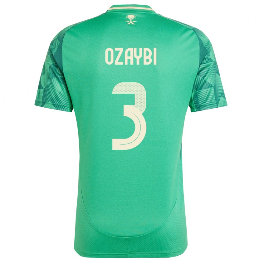 Danxen Kinderen Saoedi-Arabië Raed Ozaybi #3 Groen Thuisshirt Thuistenue 24-26 T-Shirt