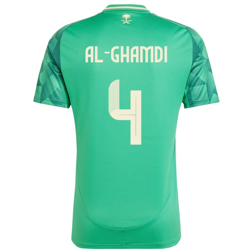 Danxen Kinderen Saoedi-Arabië Talah Al Ghamdi #4 Groen Thuisshirt Thuistenue 24-26 T-Shirt
