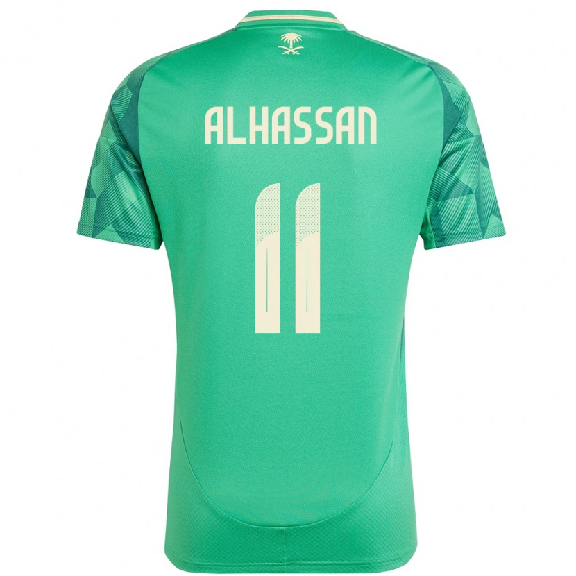 Danxen Kinderen Saoedi-Arabië Abbas Alhassan #11 Groen Thuisshirt Thuistenue 24-26 T-Shirt