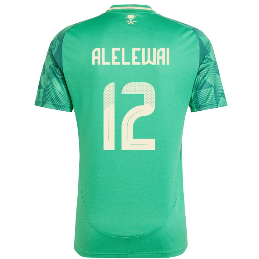 Danxen Kinderen Saoedi-Arabië Abdulaziz Alelewai #12 Groen Thuisshirt Thuistenue 24-26 T-Shirt