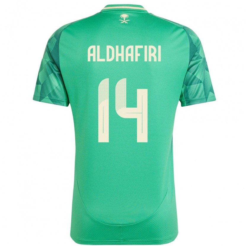 Danxen Kinderen Saoedi-Arabië Jathob Aldhafiri #14 Groen Thuisshirt Thuistenue 24-26 T-Shirt