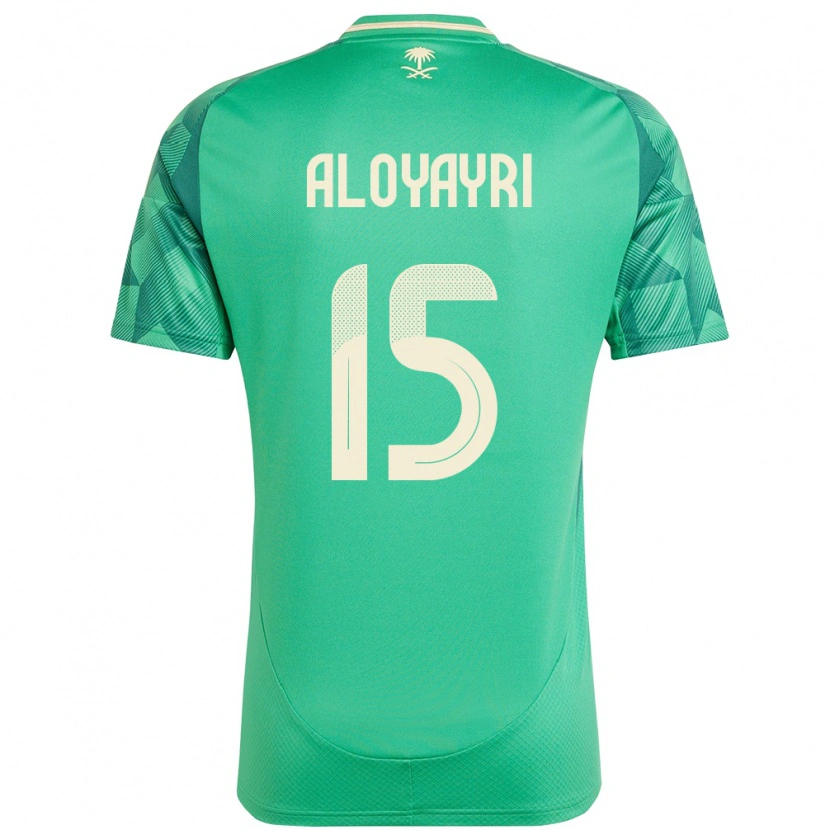 Danxen Kinderen Saoedi-Arabië Abdulmalik Aloyayri #15 Groen Thuisshirt Thuistenue 24-26 T-Shirt