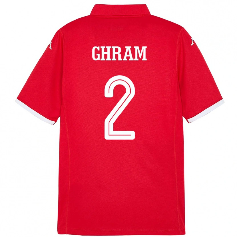 Danxen Kinderen Tunesië Alaa Ghram #2 Rood Thuisshirt Thuistenue 24-26 T-Shirt