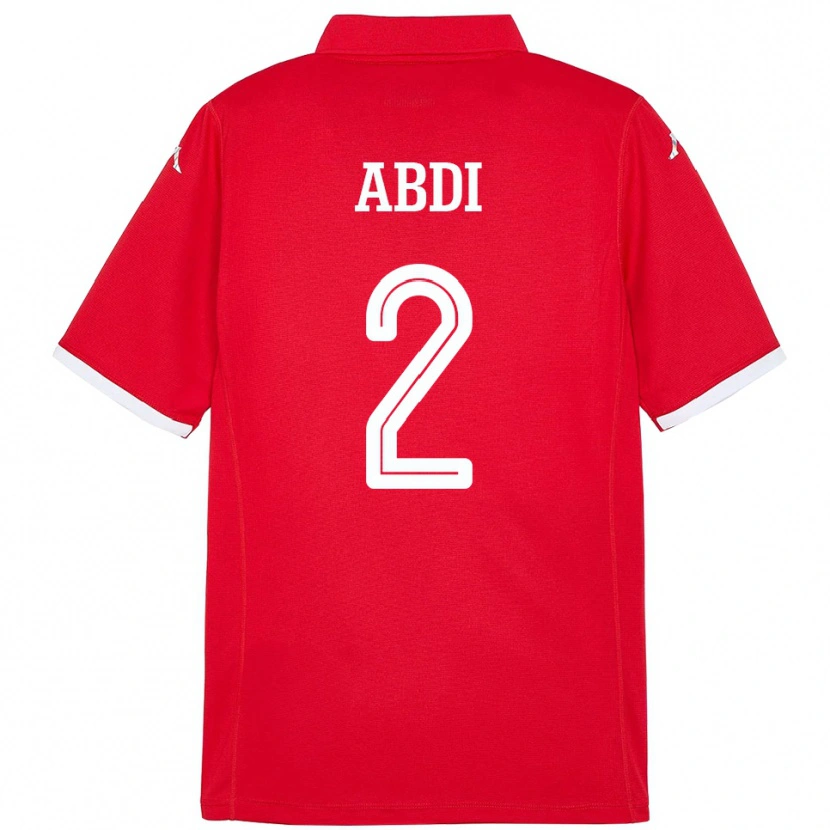 Danxen Kinderen Tunesië Ali Abdi #2 Rood Thuisshirt Thuistenue 24-26 T-Shirt