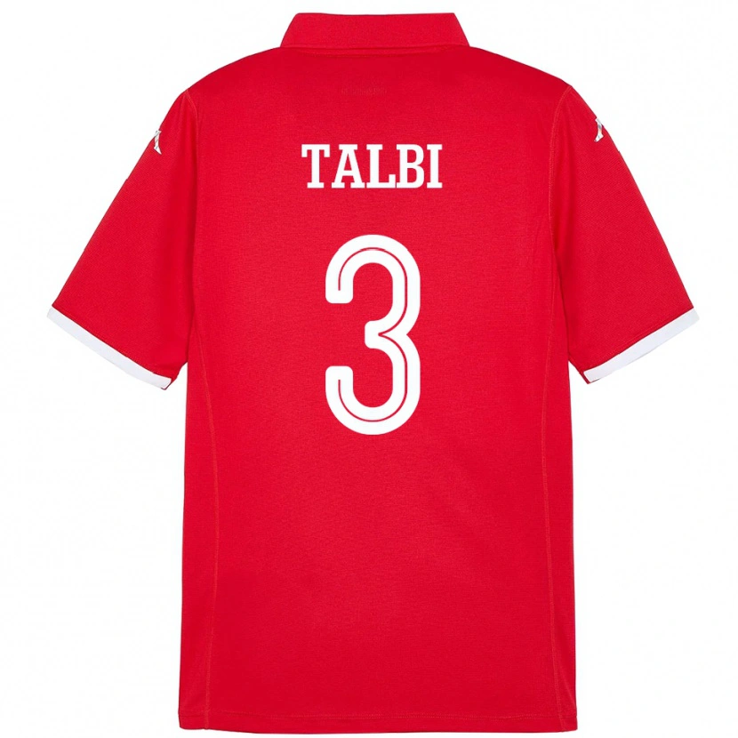 Danxen Kinderen Tunesië Montassar Talbi #3 Rood Thuisshirt Thuistenue 24-26 T-Shirt