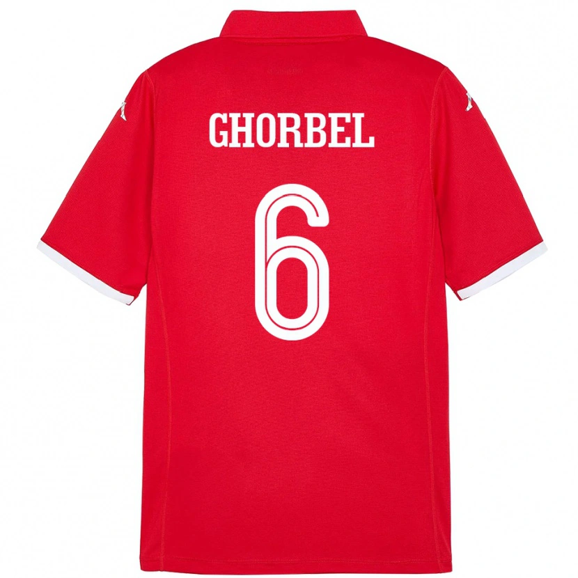 Danxen Kinderen Tunesië Mahmoud Ghorbel #6 Rood Thuisshirt Thuistenue 24-26 T-Shirt