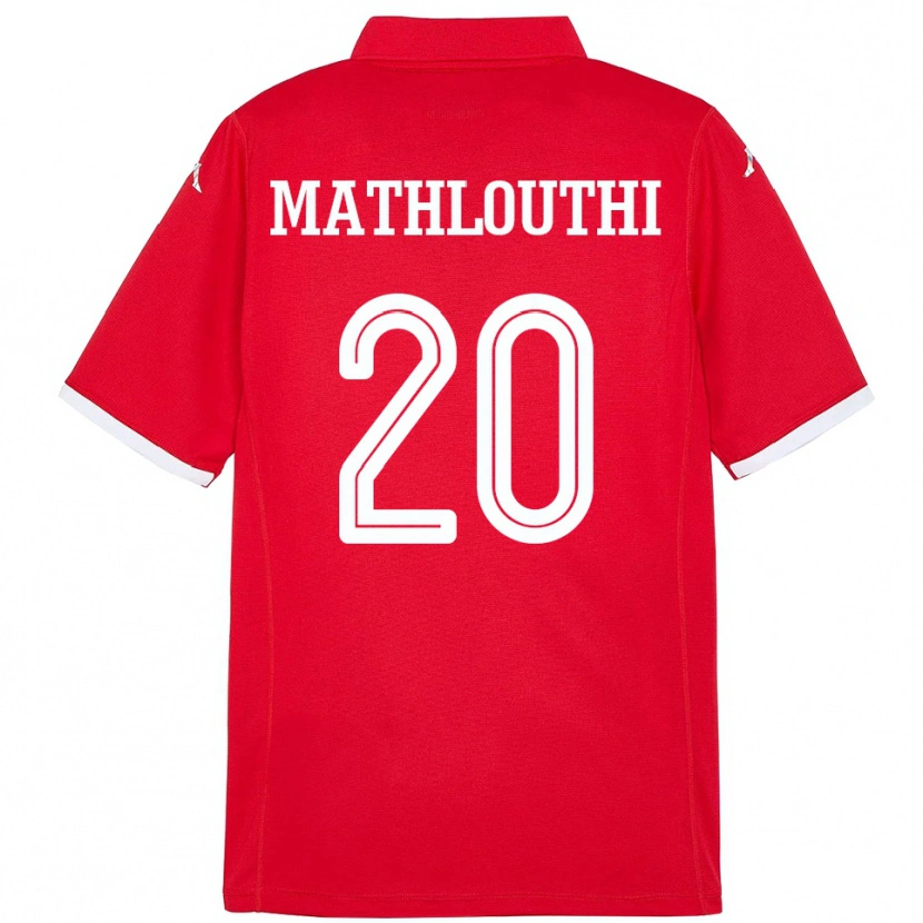 Danxen Kinderen Tunesië Hamza Mathlouthi #20 Rood Thuisshirt Thuistenue 24-26 T-Shirt