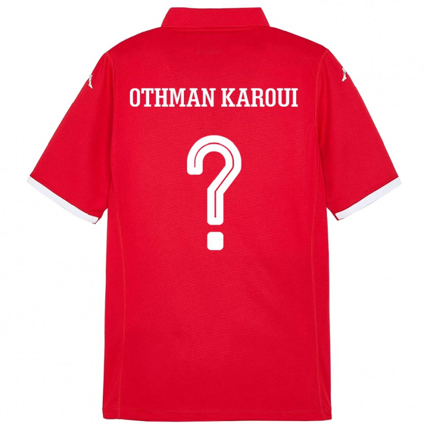 Danxen Kinderen Tunesië Mohamed Othman Karoui #0 Rood Thuisshirt Thuistenue 24-26 T-Shirt
