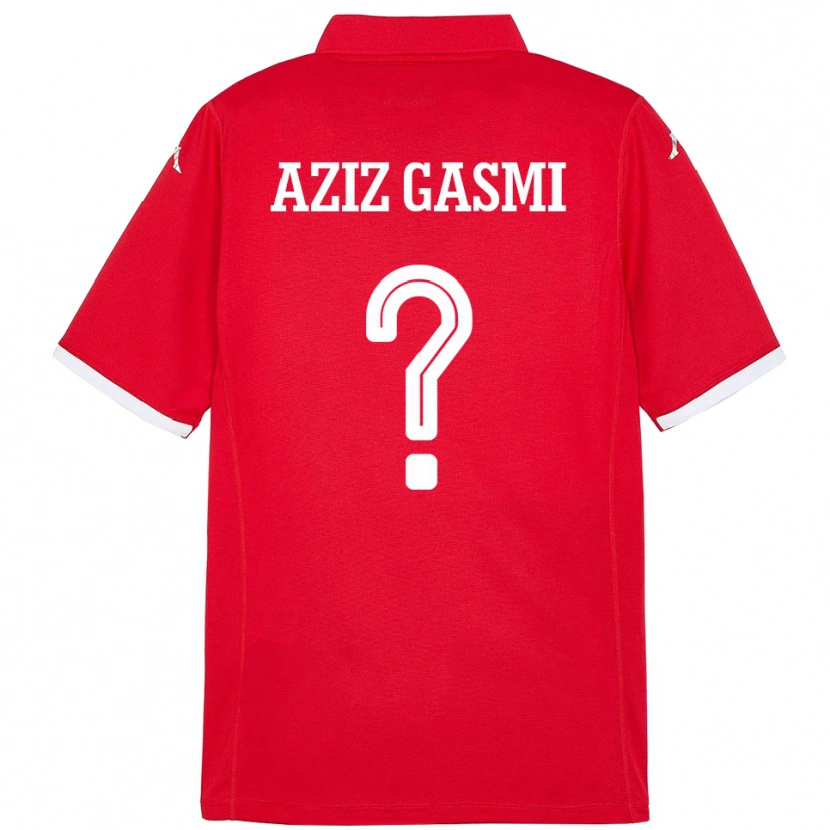 Danxen Kinderen Tunesië Mohamd Aziz Gasmi #0 Rood Thuisshirt Thuistenue 24-26 T-Shirt