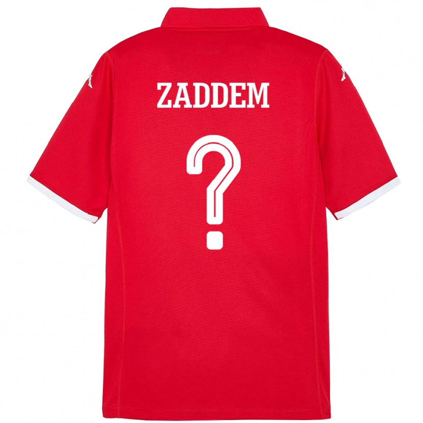 Danxen Kinderen Tunesië Mootez Zaddem #0 Rood Thuisshirt Thuistenue 24-26 T-Shirt