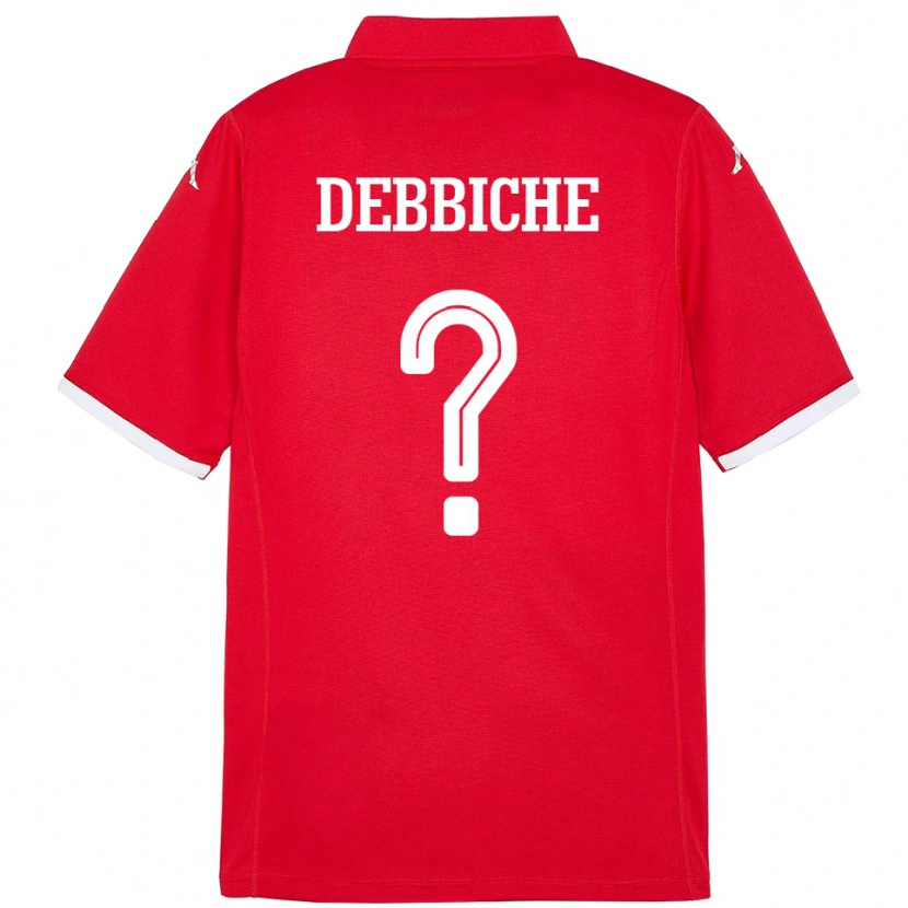 Danxen Kinderen Tunesië Wael Debbiche #0 Rood Thuisshirt Thuistenue 24-26 T-Shirt