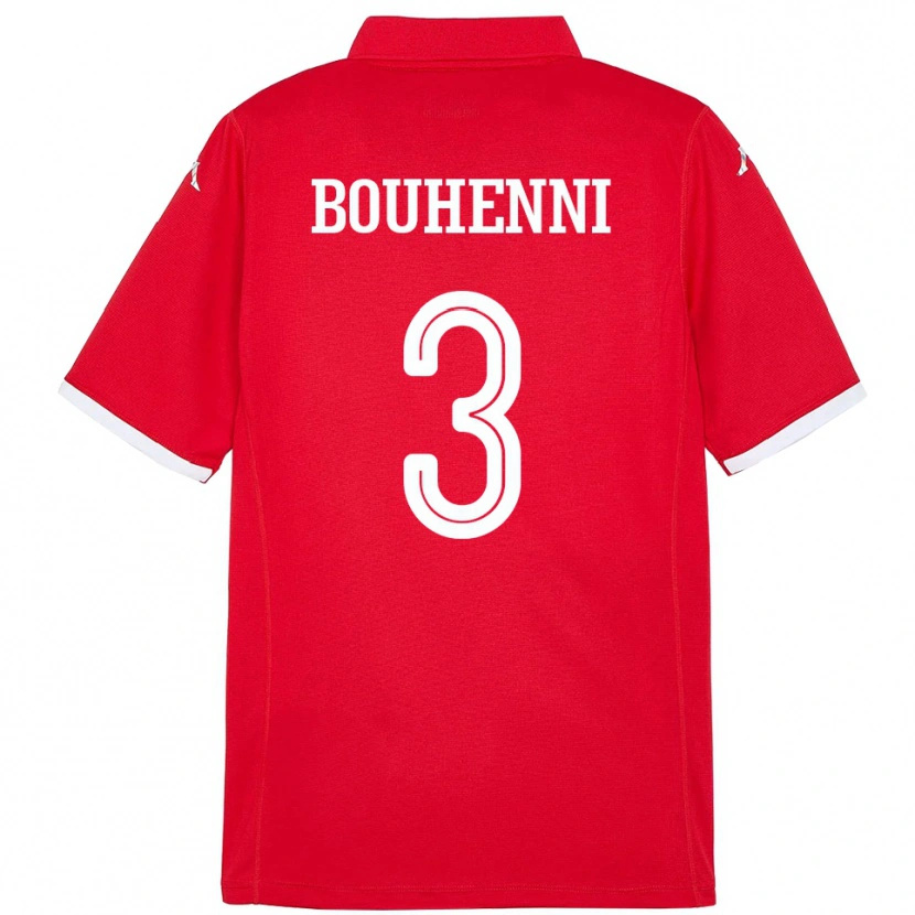 Danxen Kinderen Tunesië Rayen Bouhenni #3 Rood Thuisshirt Thuistenue 24-26 T-Shirt