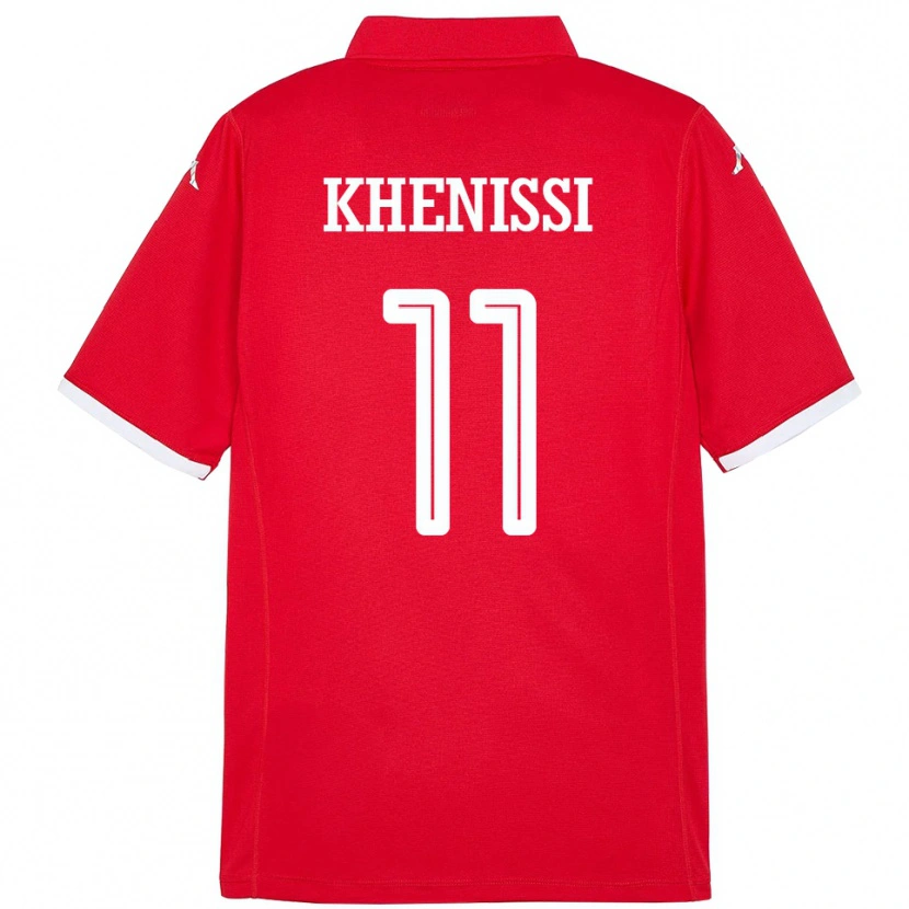 Danxen Kinderen Tunesië Taha Yassine Khenissi #11 Rood Thuisshirt Thuistenue 24-26 T-Shirt