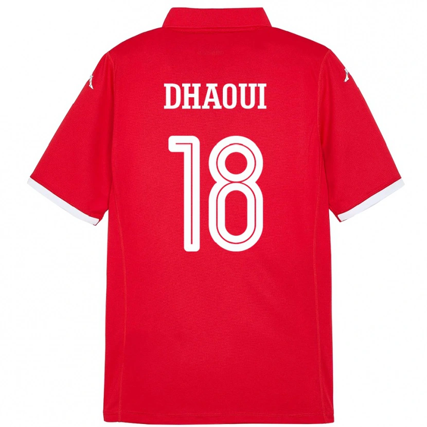 Danxen Kinderen Tunesië Mouhamed Dhaoui #18 Rood Thuisshirt Thuistenue 24-26 T-Shirt