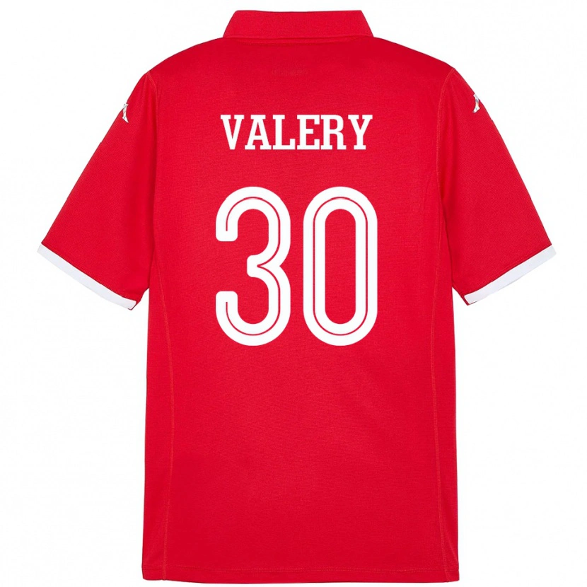Danxen Kinderen Tunesië Yann Valery #30 Rood Thuisshirt Thuistenue 24-26 T-Shirt