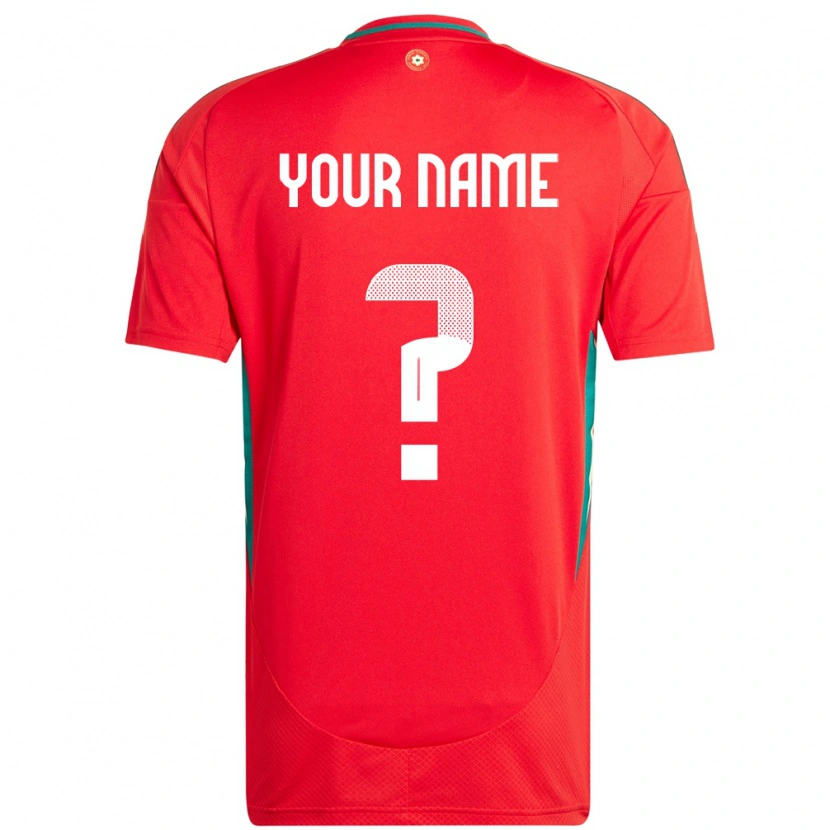 Danxen Kinderen Wales Uw Naam #0 Rood Thuisshirt Thuistenue 24-26 T-Shirt