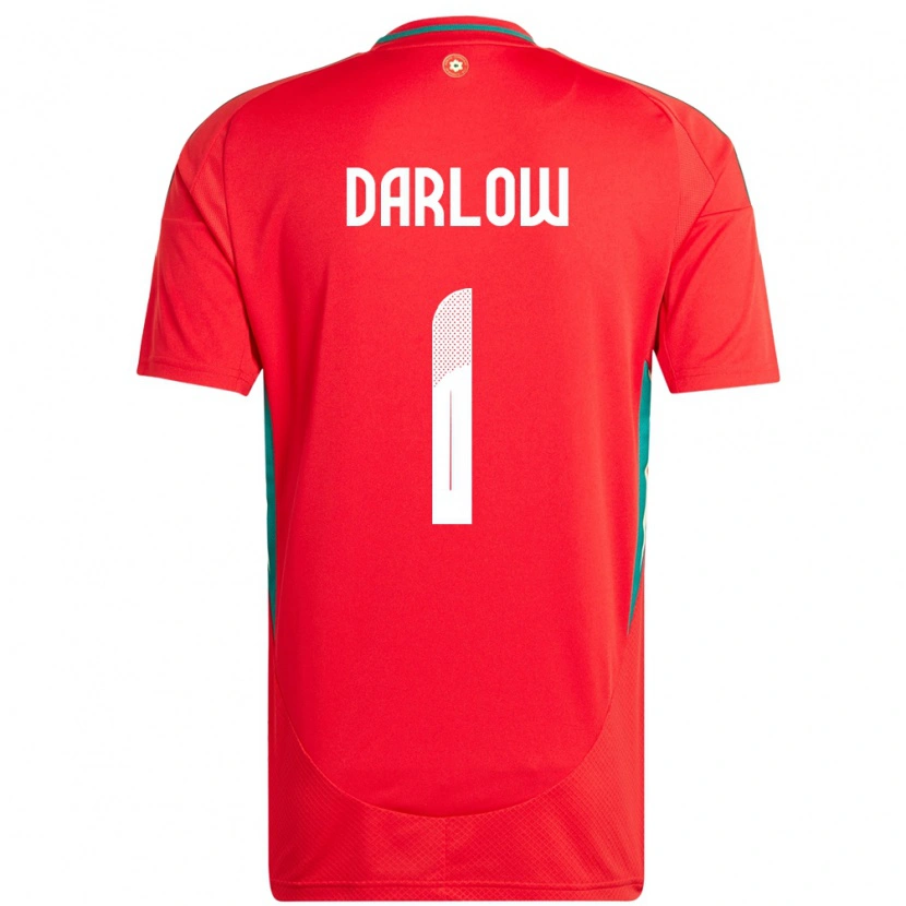 Danxen Kinderen Wales Karl Darlow #1 Rood Thuisshirt Thuistenue 24-26 T-Shirt
