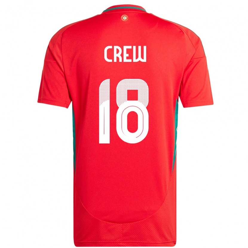 Danxen Kinderen Wales Charlie Crew #18 Rood Thuisshirt Thuistenue 24-26 T-Shirt