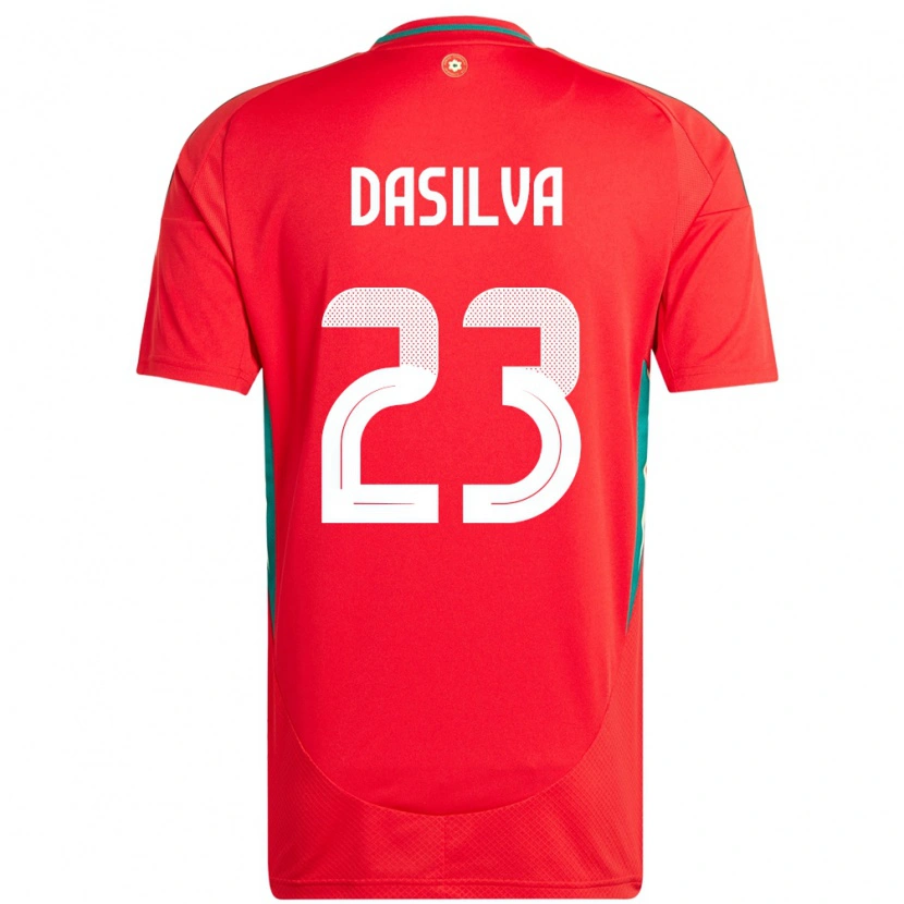 Danxen Kinderen Wales Jay Dasilva #23 Rood Thuisshirt Thuistenue 24-26 T-Shirt