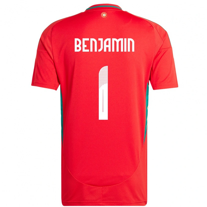 Danxen Kinderen Wales Lewys Benjamin #1 Rood Thuisshirt Thuistenue 24-26 T-Shirt