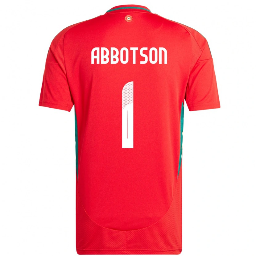Danxen Kinderen Wales Oscar Abbotson #1 Rood Thuisshirt Thuistenue 24-26 T-Shirt