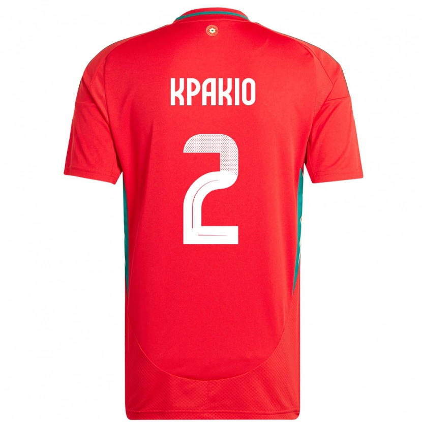 Danxen Kinderen Wales Ronan Kpakio #2 Rood Thuisshirt Thuistenue 24-26 T-Shirt