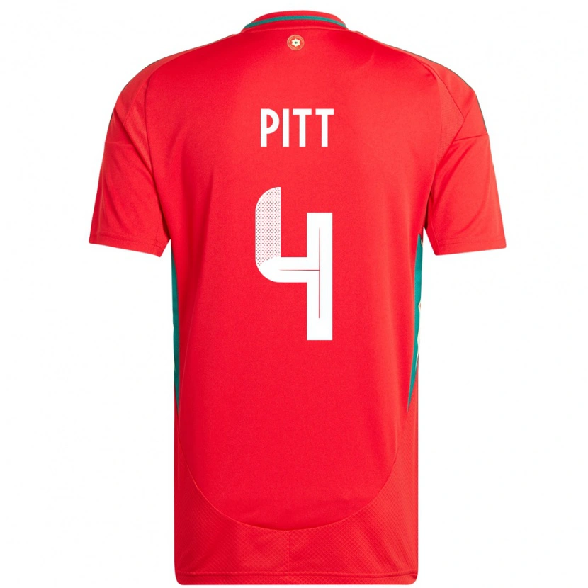 Danxen Kinderen Wales Theo Pitt #4 Rood Thuisshirt Thuistenue 24-26 T-Shirt