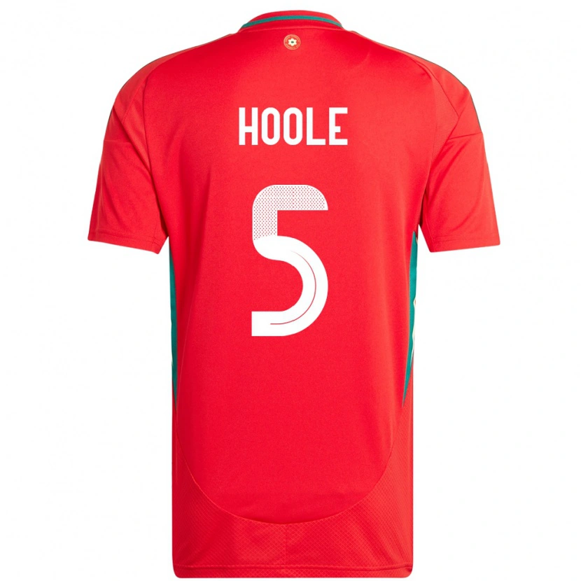 Danxen Kinderen Wales Luca Hoole #5 Rood Thuisshirt Thuistenue 24-26 T-Shirt