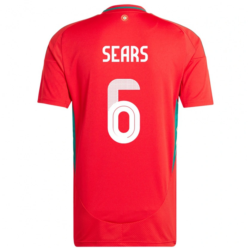 Danxen Kinderen Wales Ryan Sears #6 Rood Thuisshirt Thuistenue 24-26 T-Shirt
