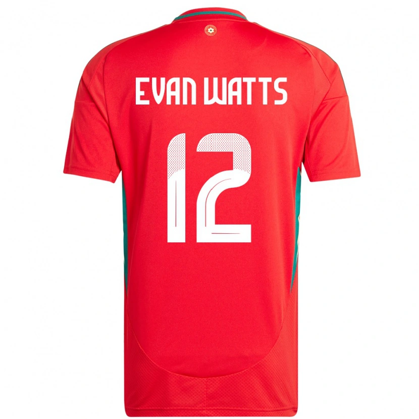Danxen Kinderen Wales Evan Watts #12 Rood Thuisshirt Thuistenue 24-26 T-Shirt